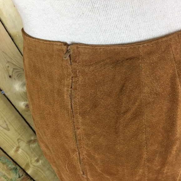 Vintage Winlit Suede Leather Pencil Skirt / Camel - Picture 5 of 8